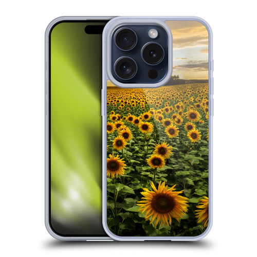 Celebrate Life Gallery Florals Big Sunflower Field Soft Gel Case for Apple iPhone 15 Pro