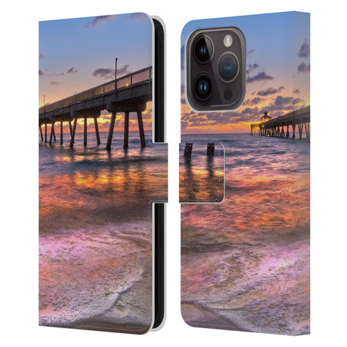 Celebrate Life Gallery Beaches Lace Leather Book Wallet Case Cover For Apple iPhone 15 Pro