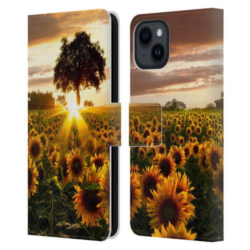 Celebrate Life Gallery Florals Fields Of Gold Leather Book Wallet Case Cover For Apple iPhone 15