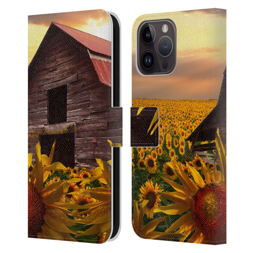 Celebrate Life Gallery Florals Sunflower Dance Leather Book Wallet Case Cover For Apple iPhone 15 Pro Max