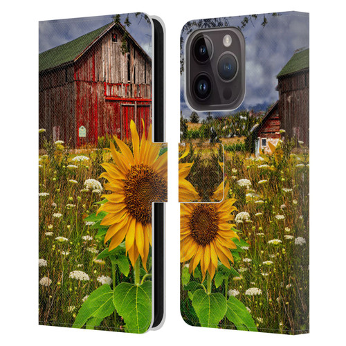 Celebrate Life Gallery Florals Barn Meadow Flowers Leather Book Wallet Case Cover For Apple iPhone 15 Pro