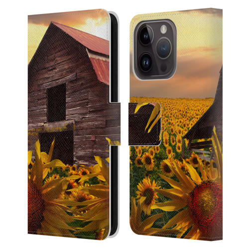 Celebrate Life Gallery Florals Sunflower Dance Leather Book Wallet Case Cover For Apple iPhone 15 Pro