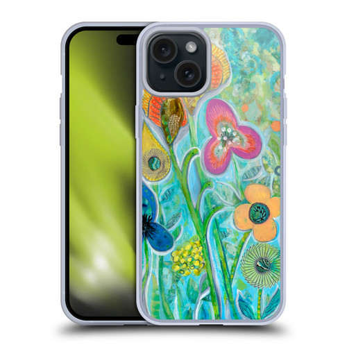 Wyanne Nature Garden Wildflowers Soft Gel Case for Apple iPhone 15 Plus