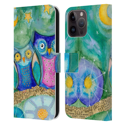 Wyanne Owl Wishing The Night Away Leather Book Wallet Case Cover For Apple iPhone 15 Pro Max