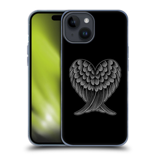 Rachel Caldwell Illustrations Heart Wings Soft Gel Case for Apple iPhone 15