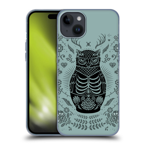 Rachel Caldwell Illustrations Owl Doll Soft Gel Case for Apple iPhone 15 Plus