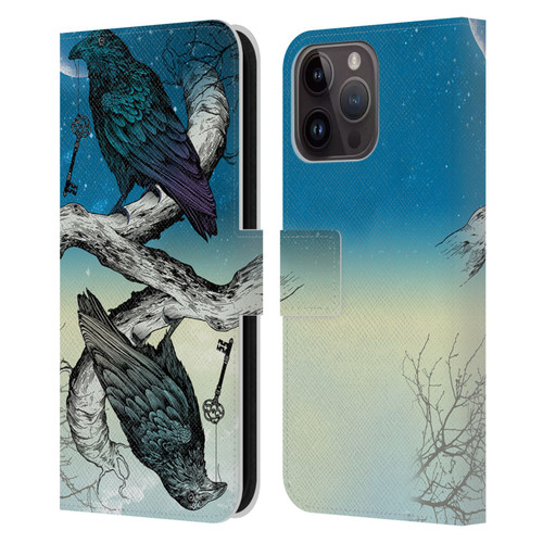 Rachel Caldwell Animals 3 Raven Leather Book Wallet Case Cover For Apple iPhone 15 Pro Max