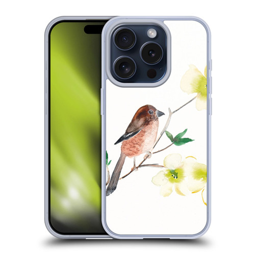 Mai Autumn Birds Dogwood Branch Soft Gel Case for Apple iPhone 15 Pro