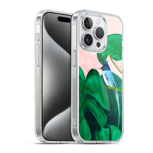Mai Autumn Birds Monstera Plant Soft Gel Case for Apple iPhone 15 Pro & MagSafe