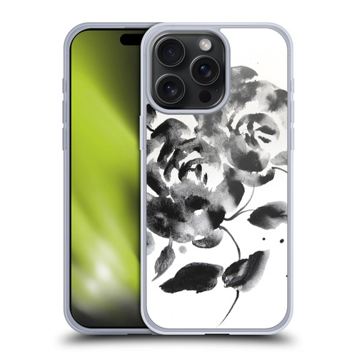 Mai Autumn Floral Blooms Black Beauty Soft Gel Case for Apple iPhone 15 Pro Max