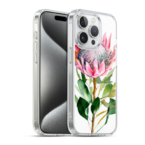 Mai Autumn Floral Blooms Protea Soft Gel Case for Apple iPhone 15 Pro & MagSafe
