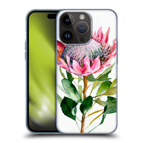 Mai Autumn Floral Blooms Protea Soft Gel Case for Apple iPhone 15 Pro