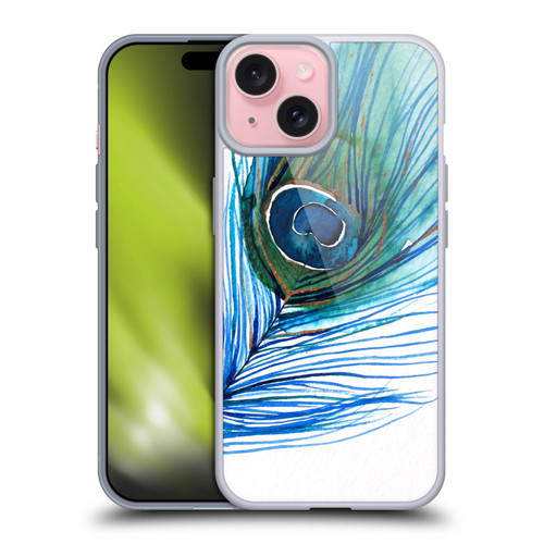 Mai Autumn Feathers Peacock Soft Gel Case for Apple iPhone 15