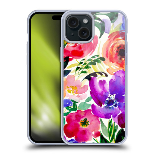 Mai Autumn Floral Garden Bloom Soft Gel Case for Apple iPhone 15 Plus