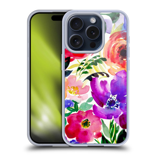 Mai Autumn Floral Garden Bloom Soft Gel Case for Apple iPhone 15 Pro