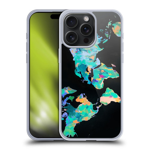 Mai Autumn Paintings World Map Soft Gel Case for Apple iPhone 15 Pro Max