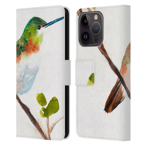 Mai Autumn Birds Hummingbird Leather Book Wallet Case Cover For Apple iPhone 15 Pro