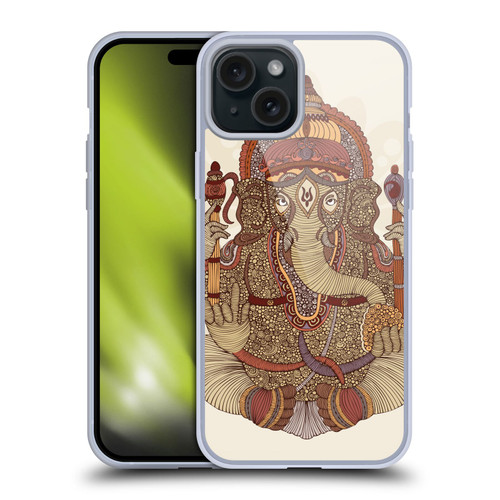 Valentina Symbols Illustration Ganesha Soft Gel Case for Apple iPhone 15 Plus
