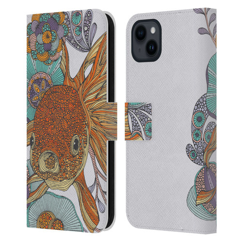 Valentina Animals And Floral Little Fish Leather Book Wallet Case Cover For Apple iPhone 15 Plus
