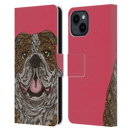 Valentina Dogs English Bulldog Leather Book Wallet Case Cover For Apple iPhone 15