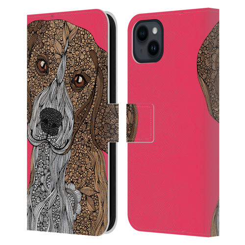 Valentina Dogs Beagle Leather Book Wallet Case Cover For Apple iPhone 15 Plus