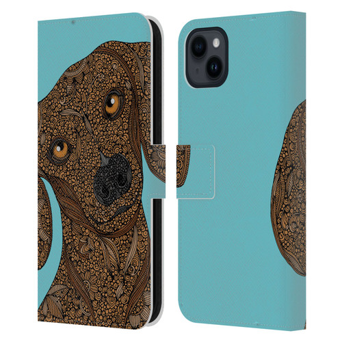 Valentina Dogs Dachshund Leather Book Wallet Case Cover For Apple iPhone 15 Plus