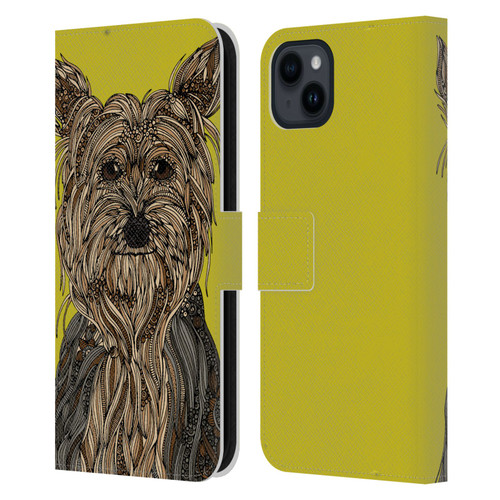Valentina Dogs Yorkshire Terrier Leather Book Wallet Case Cover For Apple iPhone 15 Plus