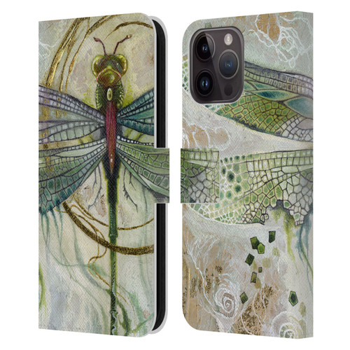 Stephanie Law Immortal Ephemera Damselfly 2 Leather Book Wallet Case Cover For Apple iPhone 15 Pro Max