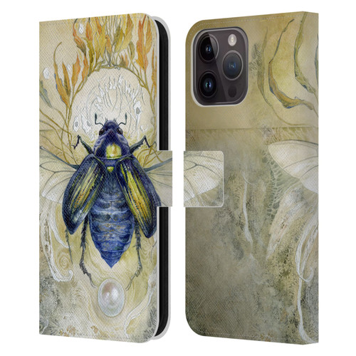 Stephanie Law Immortal Ephemera Scarab Leather Book Wallet Case Cover For Apple iPhone 15 Pro Max