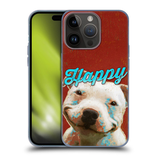 Duirwaigh Animals Pitbull Dog Soft Gel Case for Apple iPhone 15 Pro