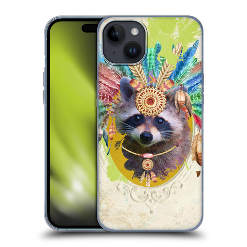 Duirwaigh Boho Animals Raccoon Soft Gel Case for Apple iPhone 15 Plus