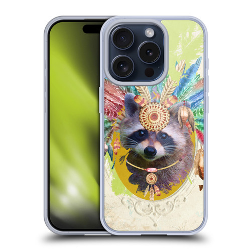 Duirwaigh Boho Animals Raccoon Soft Gel Case for Apple iPhone 15 Pro & MagSafe