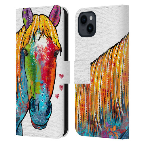 Duirwaigh Animals Horse Leather Book Wallet Case Cover For Apple iPhone 15 Plus