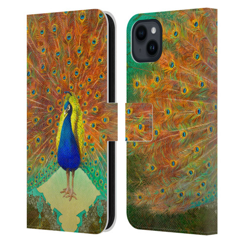Duirwaigh Animals Peacock Leather Book Wallet Case Cover For Apple iPhone 15 Plus