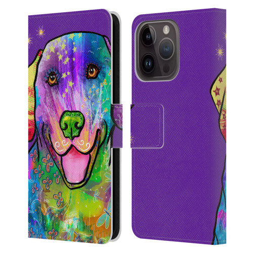 Duirwaigh Animals Golden Retriever Dog Leather Book Wallet Case Cover For Apple iPhone 15 Pro