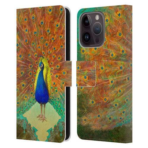 Duirwaigh Animals Peacock Leather Book Wallet Case Cover For Apple iPhone 15 Pro