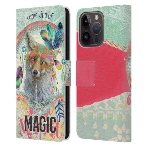 Duirwaigh Boho Animals Fox Leather Book Wallet Case Cover For Apple iPhone 15 Pro