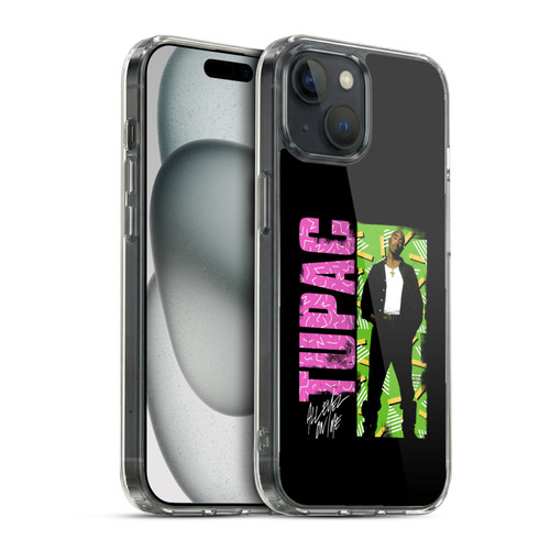Tupac Shakur Key Art Distressed Look Soft Gel Case for Apple iPhone 15