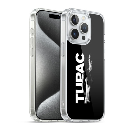 Tupac Shakur Key Art Black And White Soft Gel Case for Apple iPhone 15 Pro