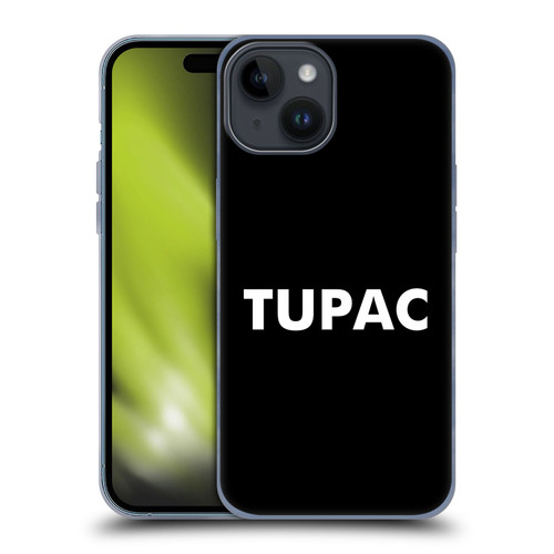 Tupac Shakur Logos Sans Serif Soft Gel Case for Apple iPhone 15