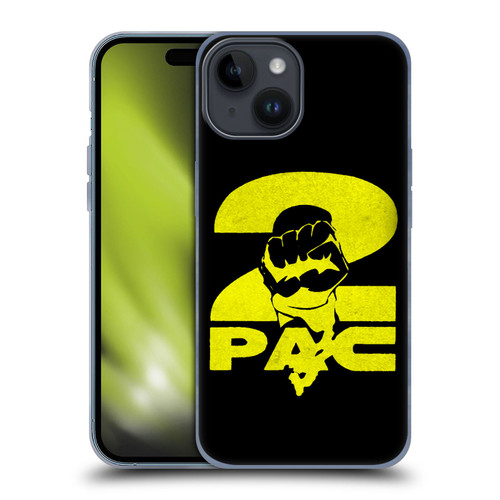 Tupac Shakur Logos Yellow Fist Soft Gel Case for Apple iPhone 15