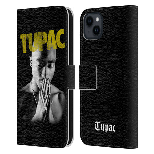 Tupac Shakur Key Art Golden Leather Book Wallet Case Cover For Apple iPhone 15 Plus