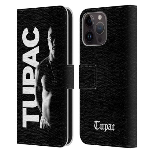 Tupac Shakur Key Art Black And White Leather Book Wallet Case Cover For Apple iPhone 15 Pro Max