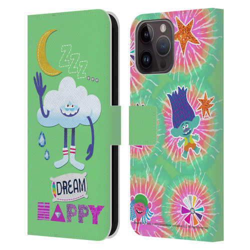 Trolls Graphics Dream Happy Cloud Leather Book Wallet Case Cover For Apple iPhone 15 Pro Max