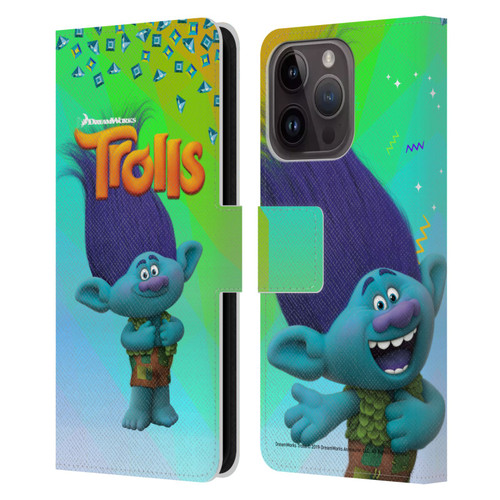 Trolls Snack Pack Branch Leather Book Wallet Case Cover For Apple iPhone 15 Pro
