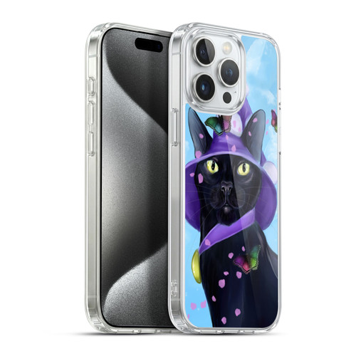 Ash Evans Black Cats Butterfly Sky Soft Gel Case for Apple iPhone 15 Pro Max & MagSafe