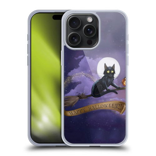 Ash Evans Black Cats Happy Halloween Soft Gel Case for Apple iPhone 15 Pro Max