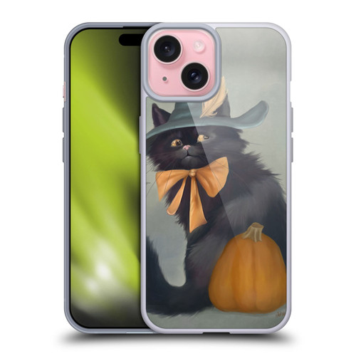 Ash Evans Black Cats 2 Halloween Pumpkin Soft Gel Case for Apple iPhone 15