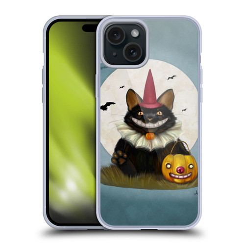 Ash Evans Black Cats 2 Halloween Cat Soft Gel Case for Apple iPhone 15 Plus