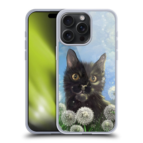 Ash Evans Black Cats 2 Dandelions Soft Gel Case for Apple iPhone 15 Pro Max